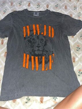 WWJD HWLF Graphic Tee - Black with Orange Print